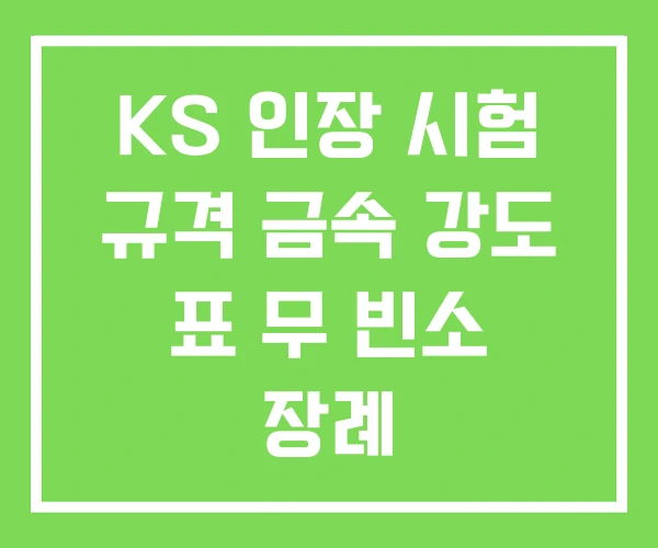 KS 인장 시험 규격 금속 강도 표 무 빈소 장례