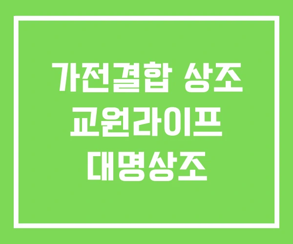 가전결합 상조 교원라이프 대명상조