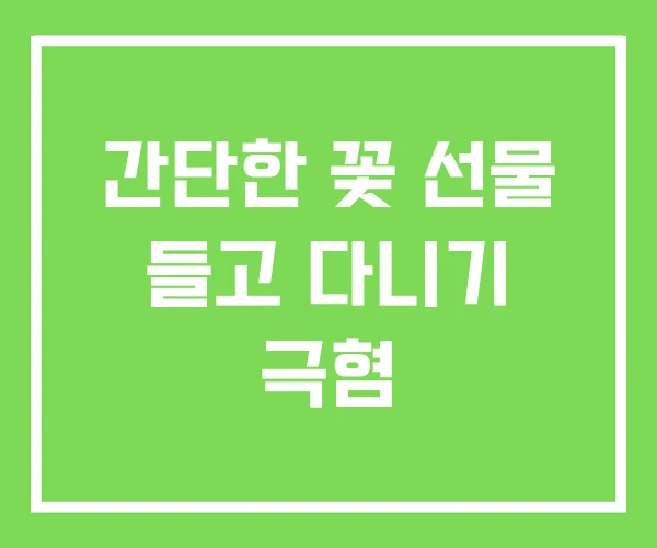 간단한 꽃 선물 들고 다니기 극혐 간단한 꽃 선물 들고 다니기 극혐