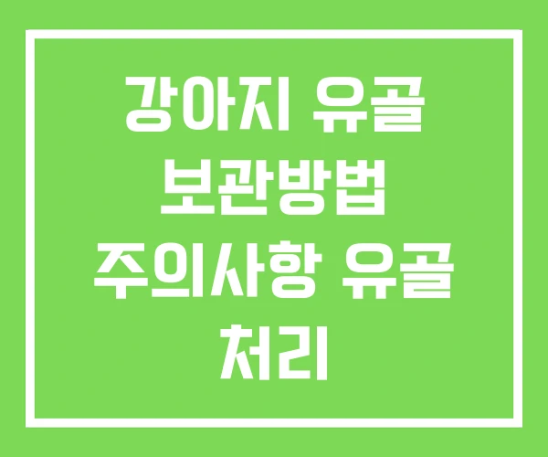 강아지 유골 보관방법 주의사항 유골 처리 강아지 유골 보관방법 주의사항 유골 처리