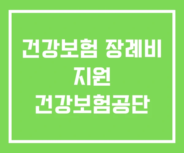 건강보험 장례비 지원 건강보험공단 건강보험 장례비 지원 건강보험공단