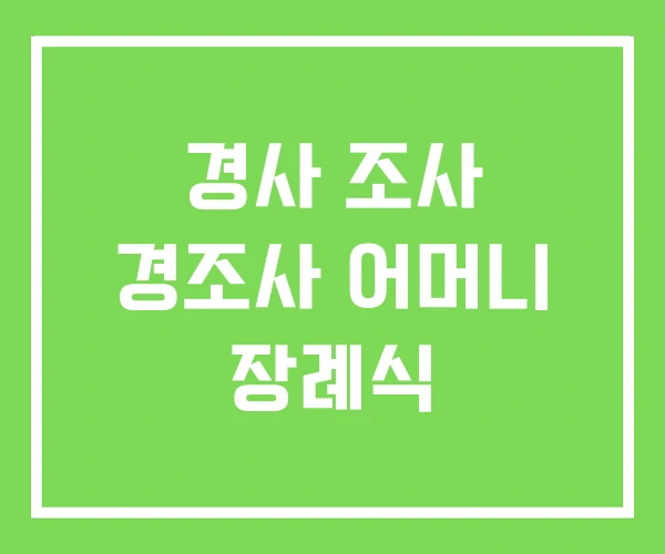 경사 조사 경조사 어머니 장례식 경사 조사 경조사 어머니 장례식