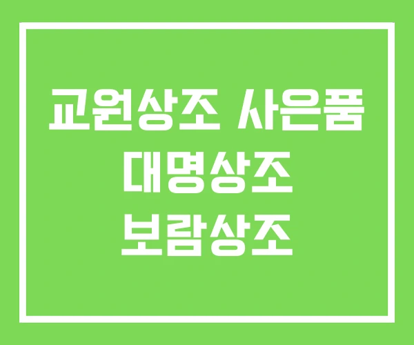 교원상조 사은품 대명상조 보람상조