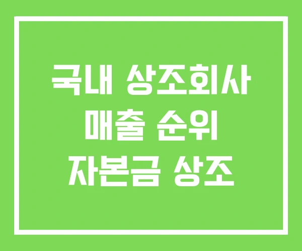국내 상조회사 매출 순위 자본금 상조