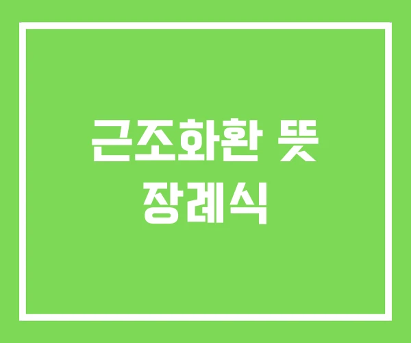 근조화환 뜻 장례식