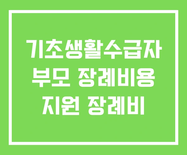 기초생활수급자 부모 장례비용 지원 장례비 기초생활수급자 부모 장례비용 지원 장례비