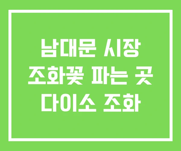 남대문 시장 조화꽃 파는 곳 다이소 조화