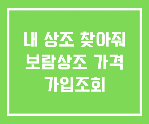 내 상조 찾아줘 보람상조 가격 가입조회