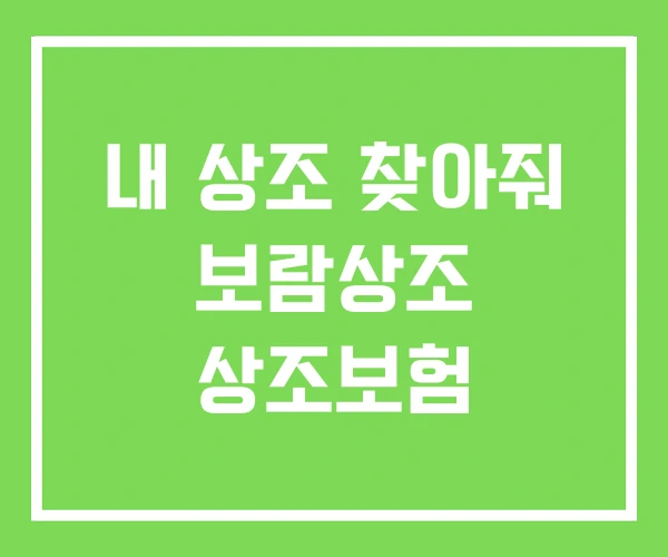 내 상조 찾아줘 보람상조 상조보험