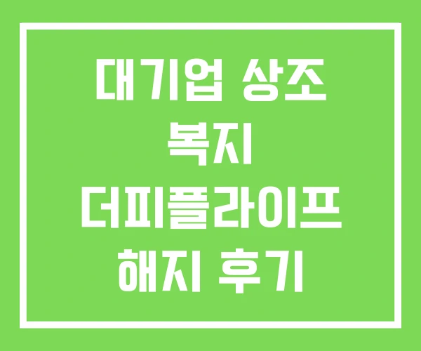 대기업 상조 복지 더피플라이프 해지 후기 보람상조 기업특판