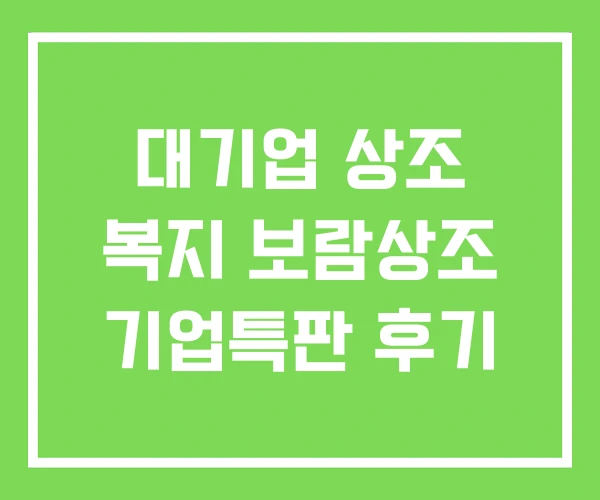 대기업 상조 복지 보람상조 기업특판 후기 대기업 상조 복지 보람상조 기업특판 후기