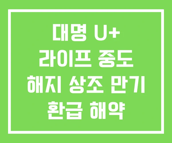 대명 U+ 라이프 중도 해지 상조 만기 환급 해약