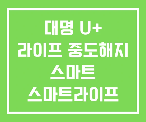대명 U+ 라이프 중도해지 스마트 스마트라이프 후기