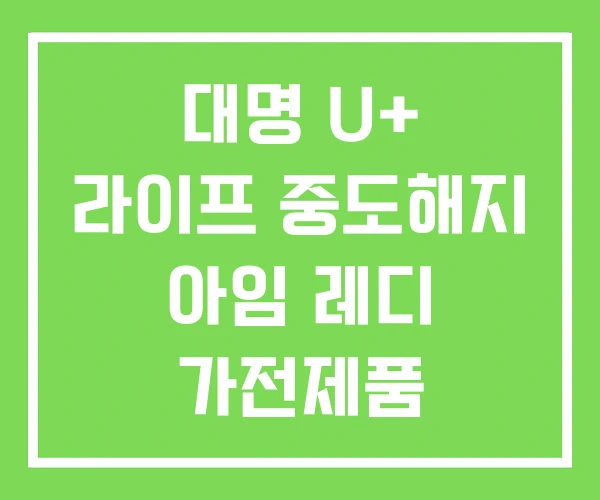 대명 U+ 라이프 중도해지 아임 레디 가전제품 고객센터