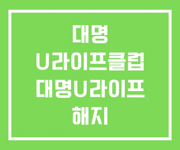 대명 U라이프클럽 대명U라이프 해지 대명 U라이프클럽 대명U라이프 해지