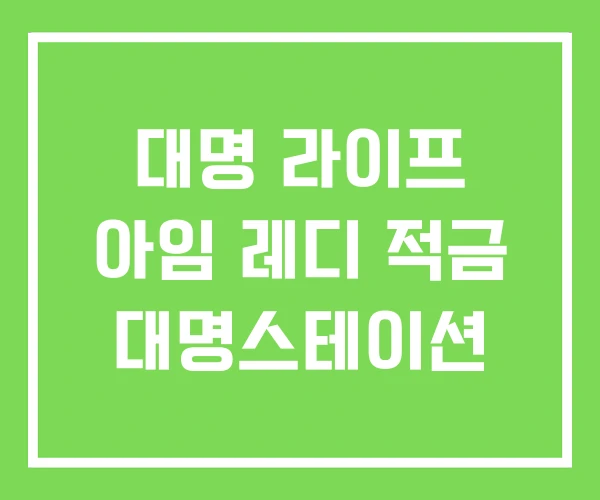 대명 라이프 아임 레디 적금 대명스테이션