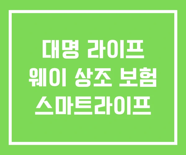 대명 라이프 웨이 상조 보험 스마트라이프
