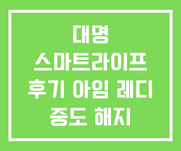 대명 스마트라이프 후기 아임 레디 중도 해지 대명 스마트라이프 후기 아임 레디 중도 해지