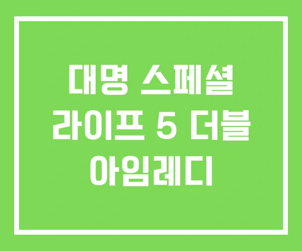 대명 스페셜 라이프 5 더블 아임레디