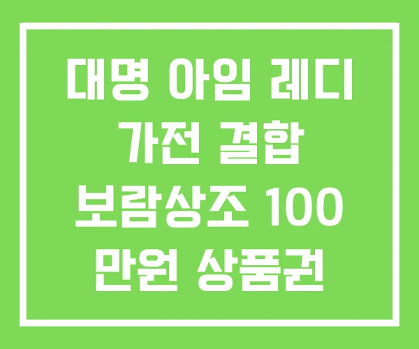 대명 아임 레디 가전 결합 보람상조 100 만원 상품권 대명 아임 레디 가전 결합 보람상조 100 만원 상품권