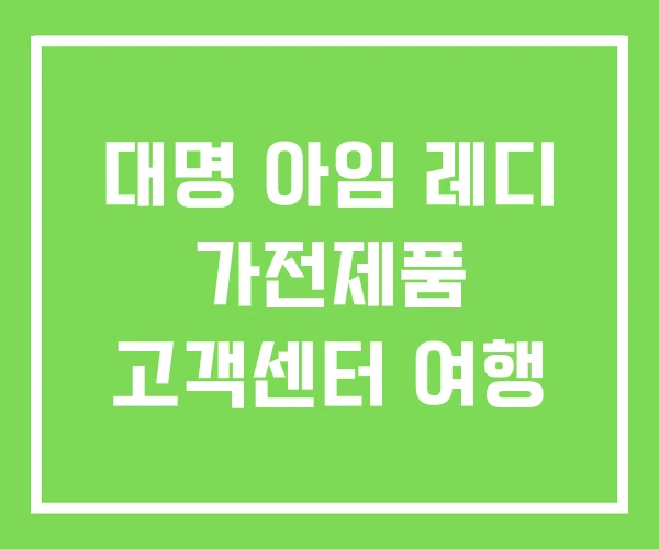 대명 아임 레디 가전제품 고객센터 여행