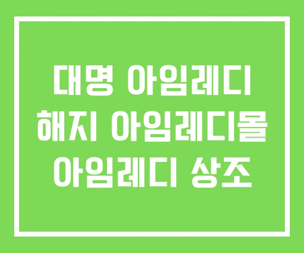 대명 아임레디 해지 아임레디몰 아임레디 상조
