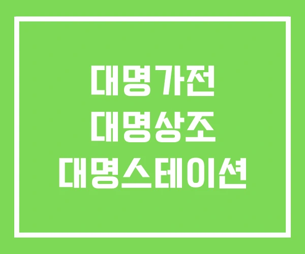 대명가전 대명상조 대명스테이션