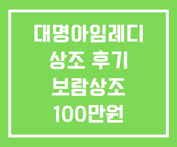 대명아임레디 상조 후기 보람상조 100만원 상품권 사은품