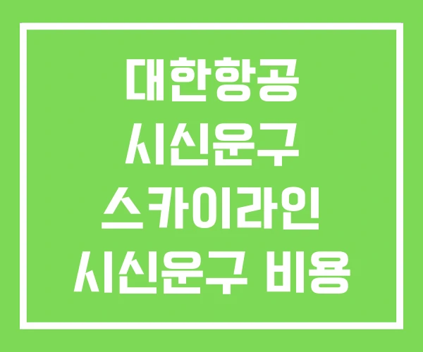 대한항공 시신운구 스카이라인 시신운구 비용