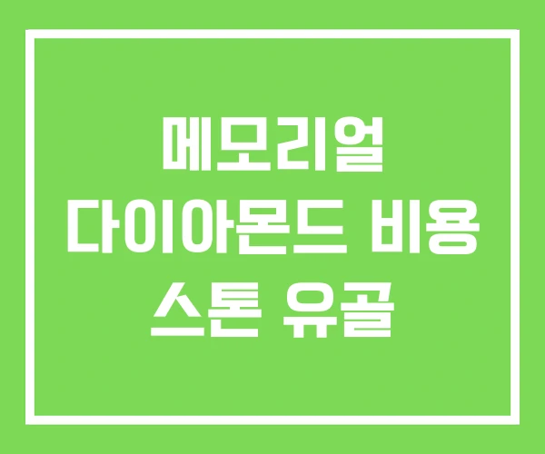 메모리얼 다이아몬드 비용 스톤 유골