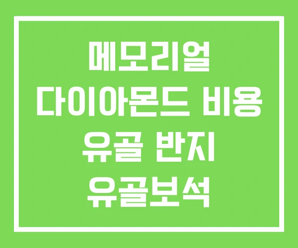 메모리얼 다이아몬드 비용 유골 반지 유골보석 메모리얼 다이아몬드 비용 유골 반지 유골보석