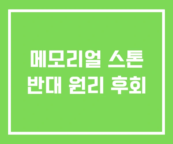 메모리얼 스톤 반대 원리 후회 메모리얼 스톤 반대 원리 후회