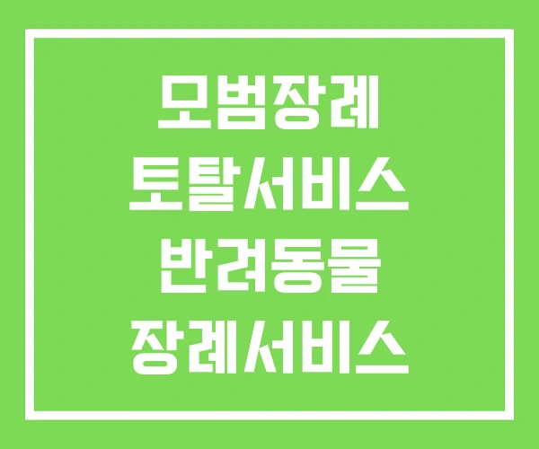 모범장례 토탈서비스 반려동물 장례서비스 별님과달님 모범장례 토탈서비스 반려동물 장례서비스 별님과달님