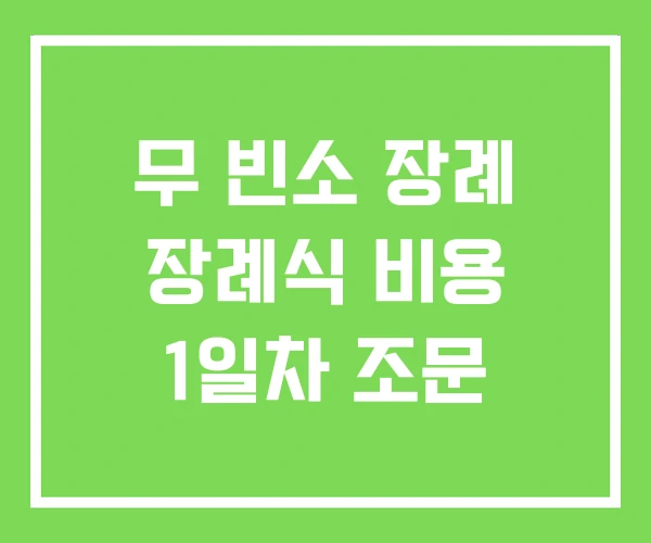 무 빈소 장례 장례식 비용 1일차 조문