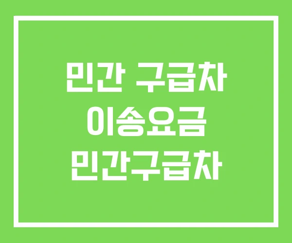 민간 구급차 이송요금 민간구급차 민간 구급차 이송요금 민간구급차
