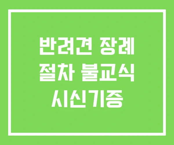 반려견 장례 절차 불교식 시신기증
