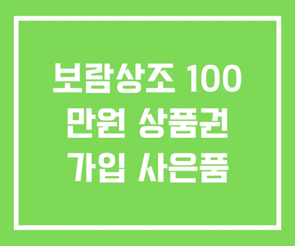 보람상조 100 만원 상품권 가입 사은품