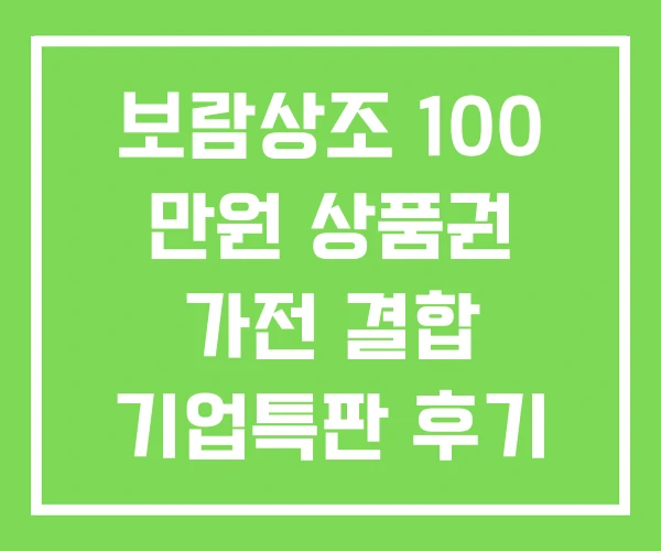 보람상조 100 만원 상품권 가전 결합 기업특판 후기
