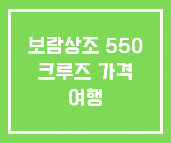 보람상조 550 크루즈 가격 여행 보람상조 550 크루즈 가격 여행
