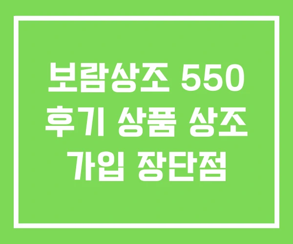 보람상조 550 후기 상품 상조 가입 장단점