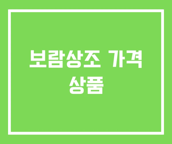 보람상조 가격 상품 보람상조 가격 상품