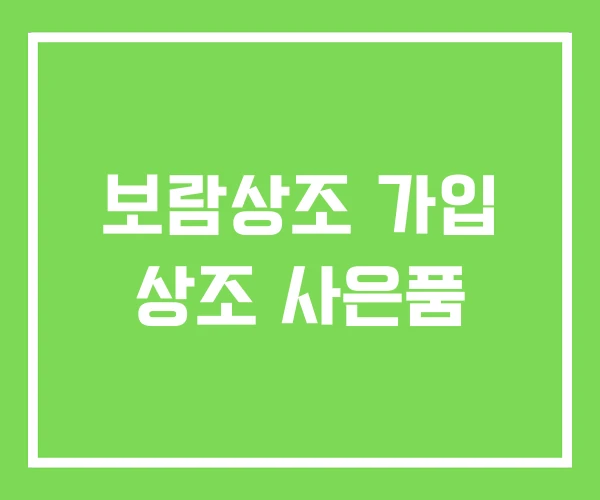 보람상조 가입 상조 사은품