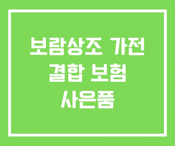 보람상조 가전 결합 보험 사은품