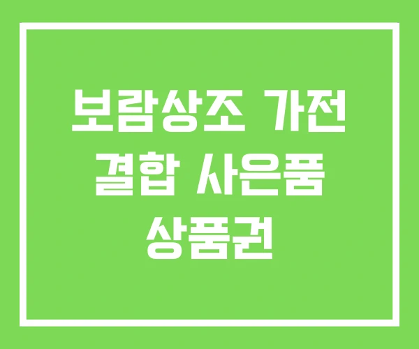 보람상조 가전 결합 사은품 상품권