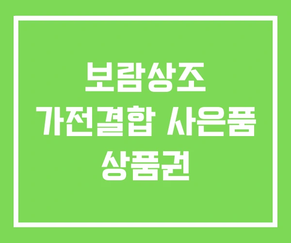 보람상조 가전결합 사은품 상품권 보람상조 가전결합 사은품 상품권