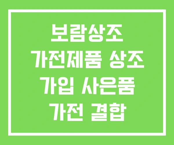 보람상조 가전제품 상조 가입 사은품 가전 결합
