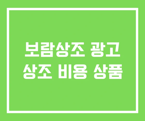 보람상조 광고 상조 비용 상품