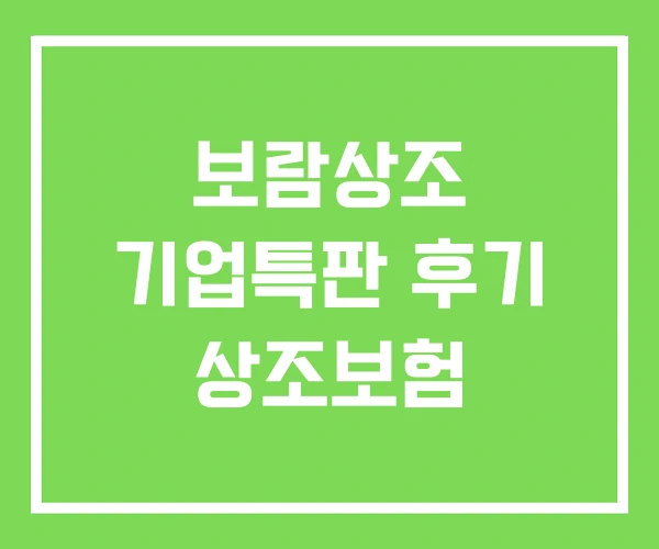 보람상조 기업특판 후기 상조보험 보람상조 기업특판 후기 상조보험