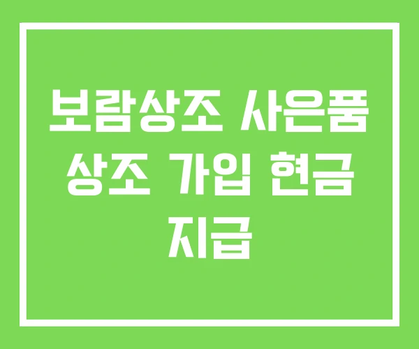 보람상조 사은품 상조 가입 현금 지급