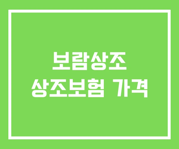 보람상조 상조보험 가격 보람상조 상조보험 가격